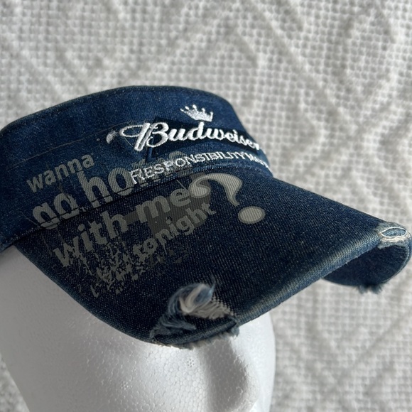 Vintage Budweiser jean visor with Velcro strap - Picture 3 of 7